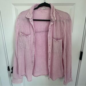 Z Supply Soft Pink Casual Button-Down Shirt